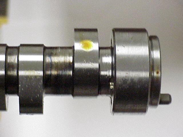 Timing chain end of camshaft.