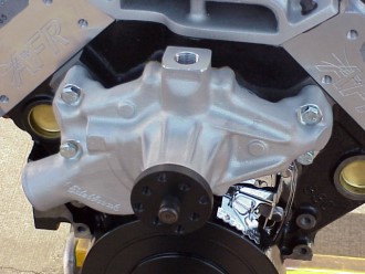 Edelbrock Short Water Pump, Proform Chrome  Timing  Tab And Cover