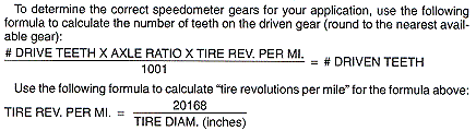 Speedometer Gear Equation