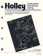 Holley Carburetor Numerical Listing